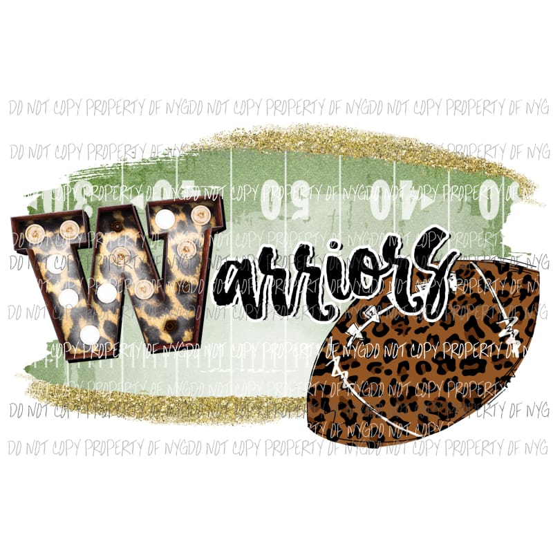 Warriors football field leopard Sublimation transfers Heat Transfer
