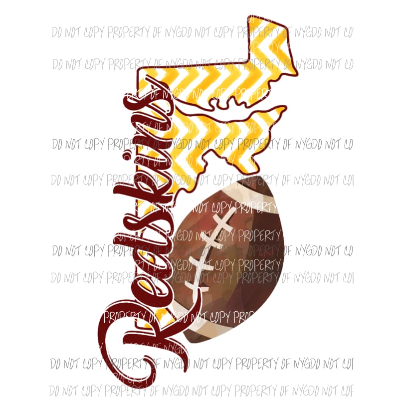 Washington Redskins football chevron state Sublimation transfers Heat Transfer