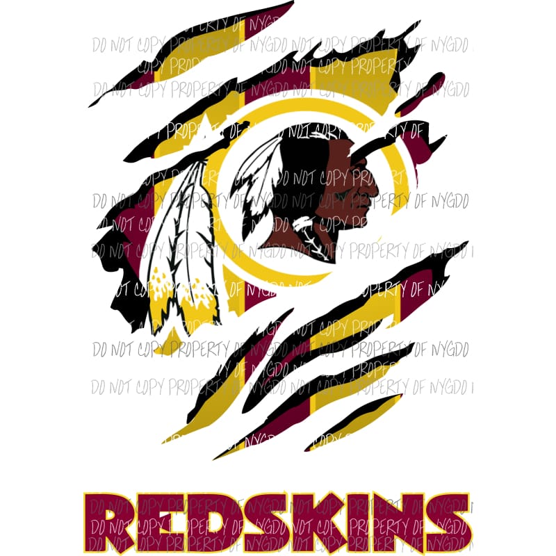Washington Redskins ripped design Sublimation transfers Heat Transfer