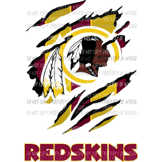 Washington Redskins ripped design Sublimation transfers Heat Transfer