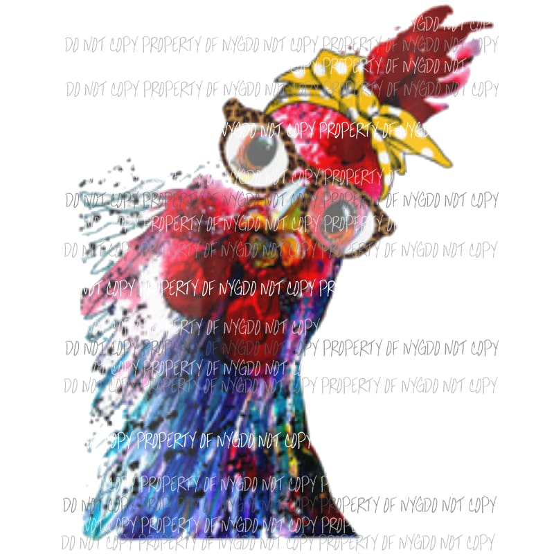 Watercolor chicken 1 Sublimation transfers Heat Transfer