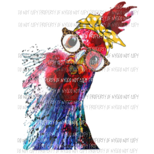 Watercolor chicken 1 Sublimation transfers Heat Transfer