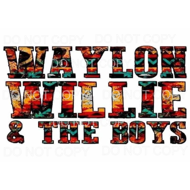 Waylon Willie & The Boys Jennings Nelson Sublimation 
