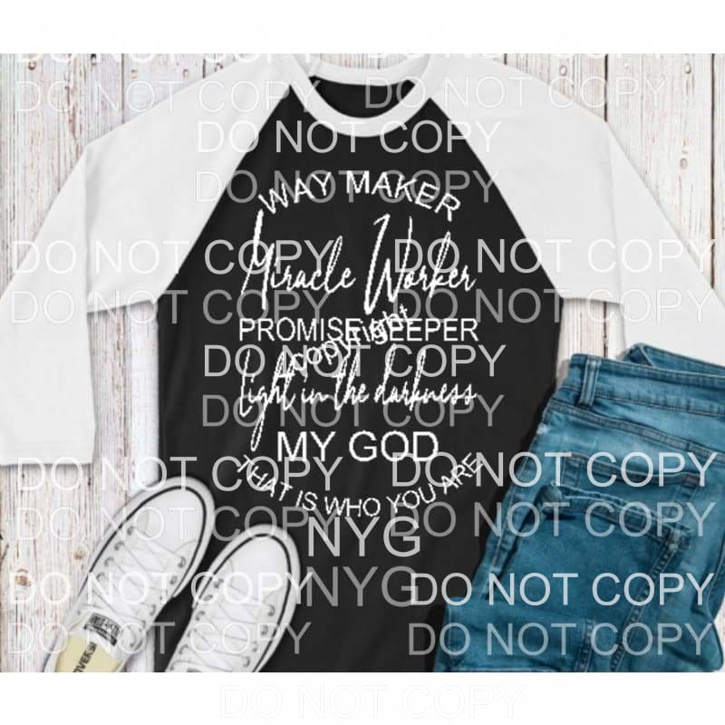 Waymaker WHITE SCREEN PRINT - adult 13x9 inches - Heat 