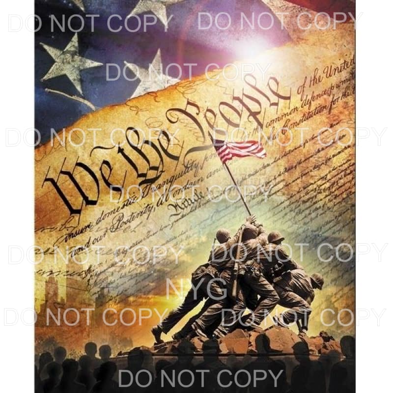 We The People Constitution American Flag Soldiers 