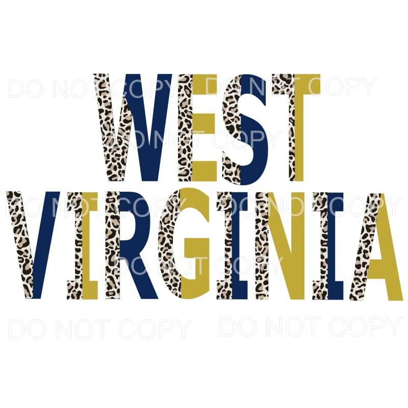 West Virginia Split Letters WV Sublimation transfers - Heat 