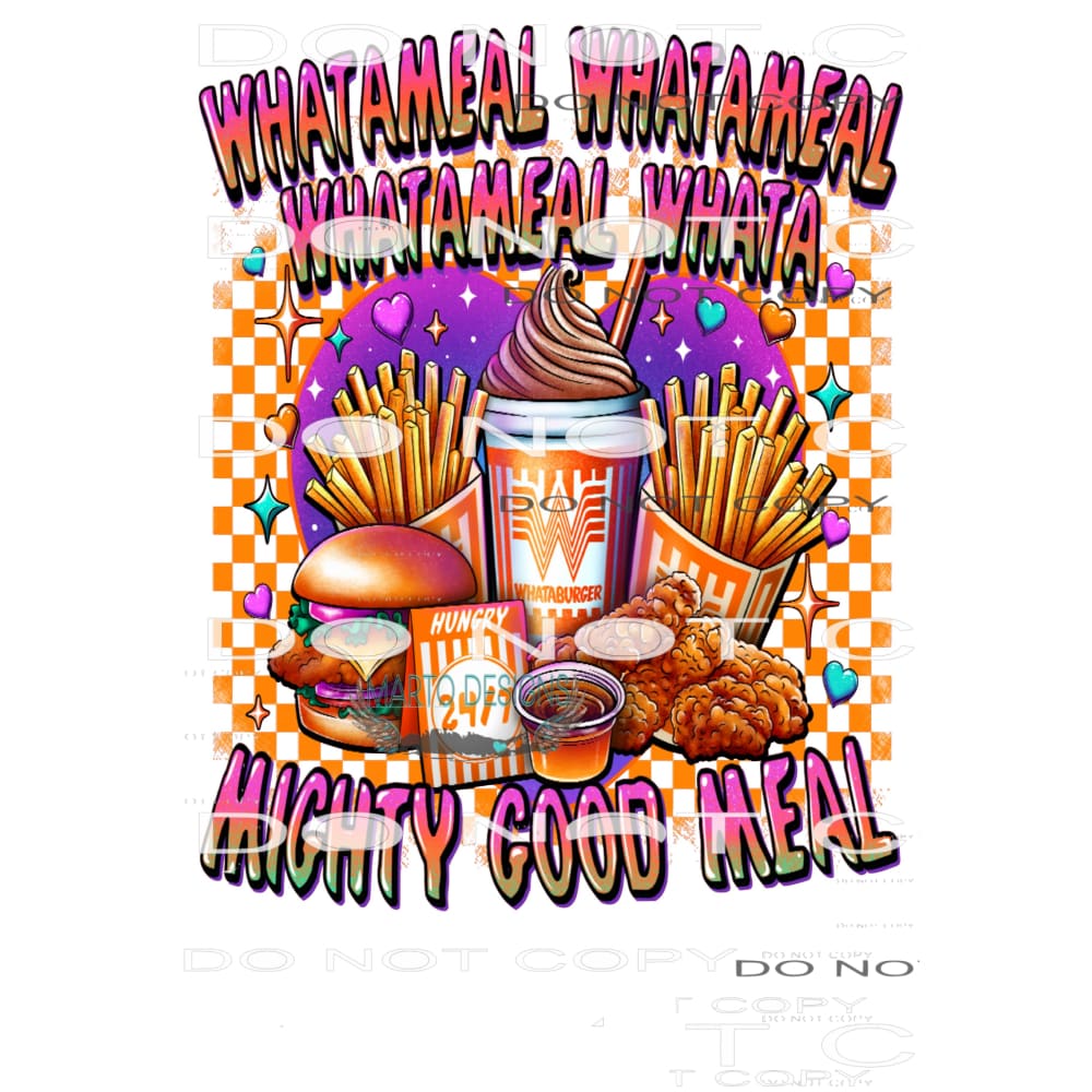 What A Meal #9325 Sublimation transfers - Heat Transfer