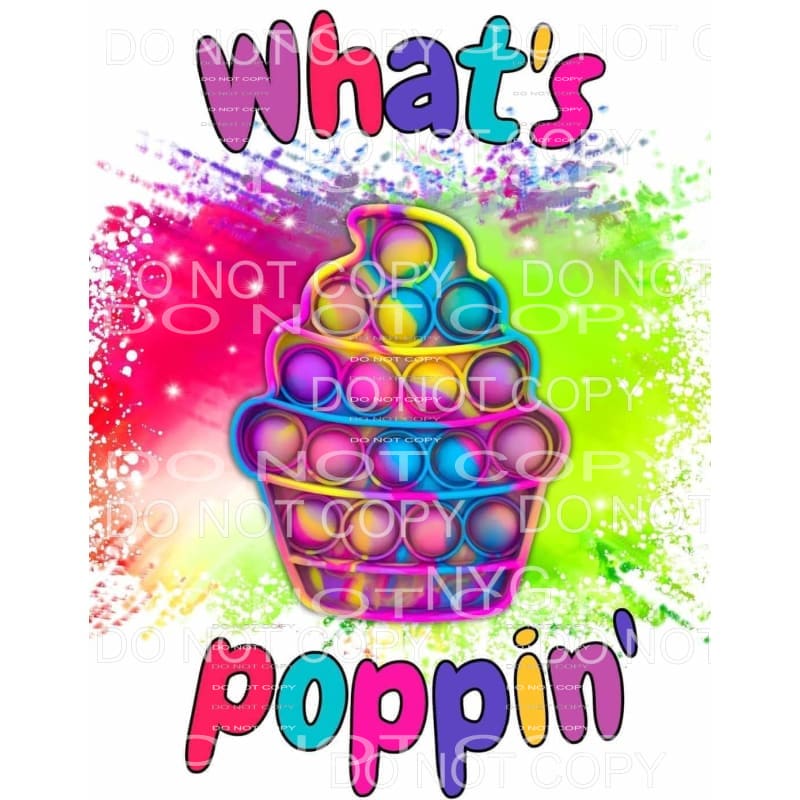 What;s Poppin Cupcake Rainbow Pop It Fidget #1878 