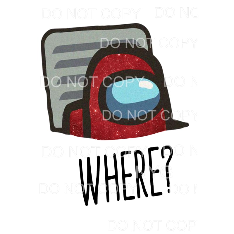 Where Among Us Red Sublimation transfers - Heat Transfer
