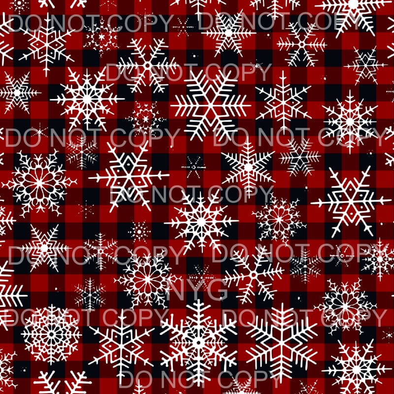White Snowflake Red Plaid Sheet Sublimation transfers - Heat