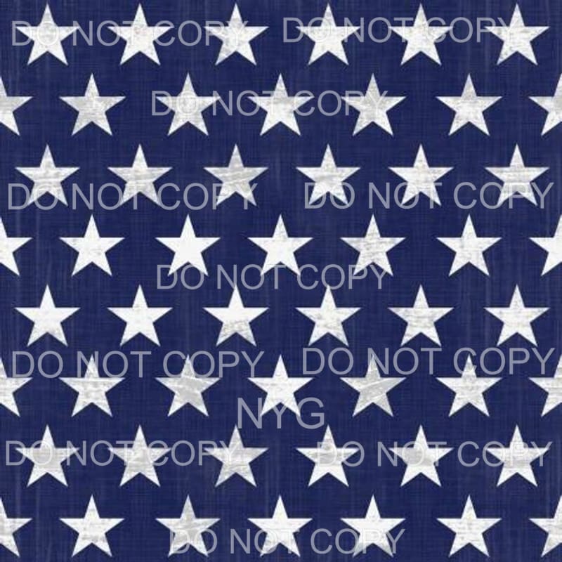 White Stars Blue Background Flag Sheet Sublimation transfers