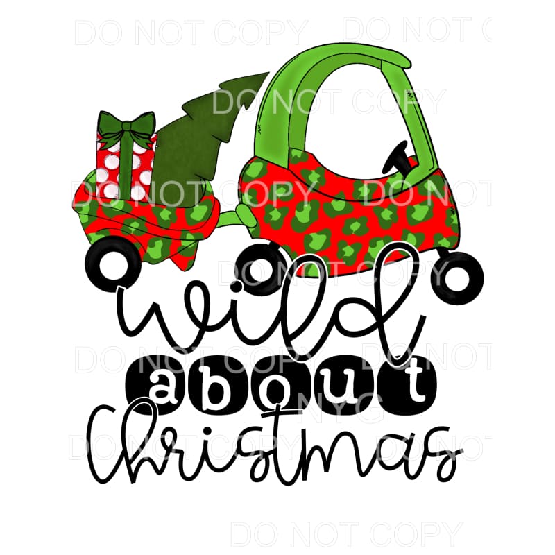 Wild About Christmas Cozy Coupe Wagon Tree Red Green Leopard