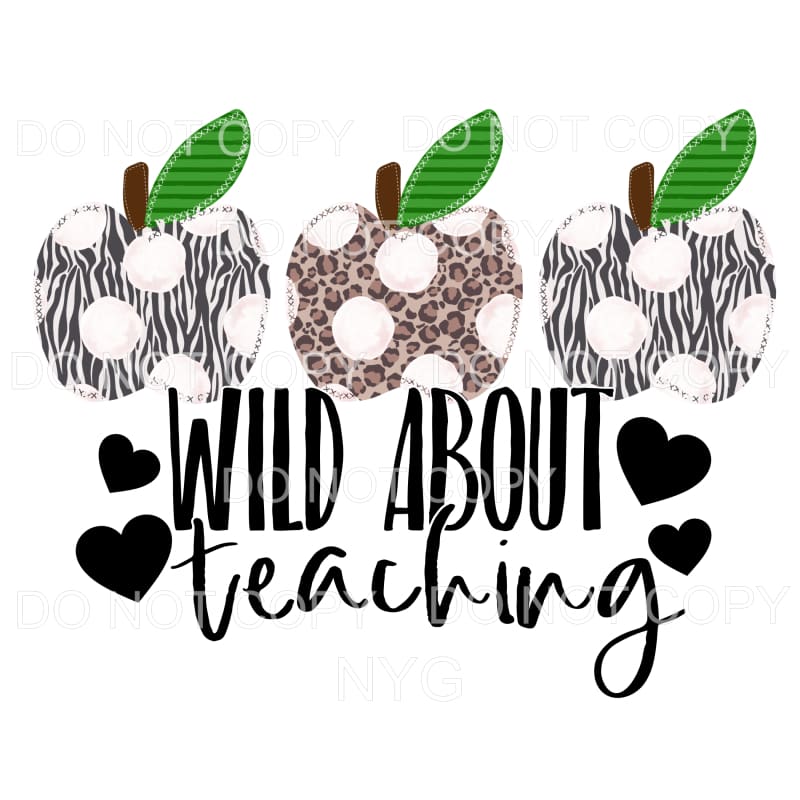 Wild About Teaching Zebra Leopard Apples Sublimation 