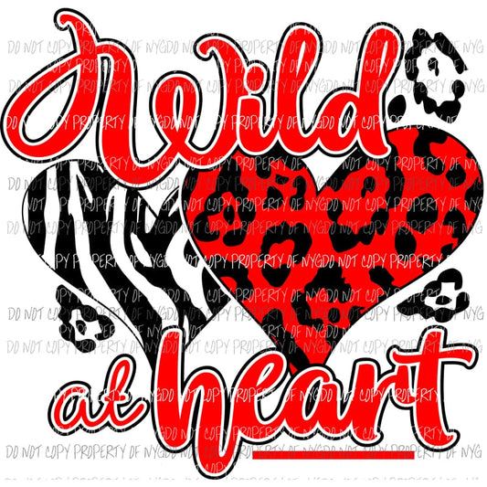 Wild At Heart red zebra leopard print Sublimation transfers Heat Transfer