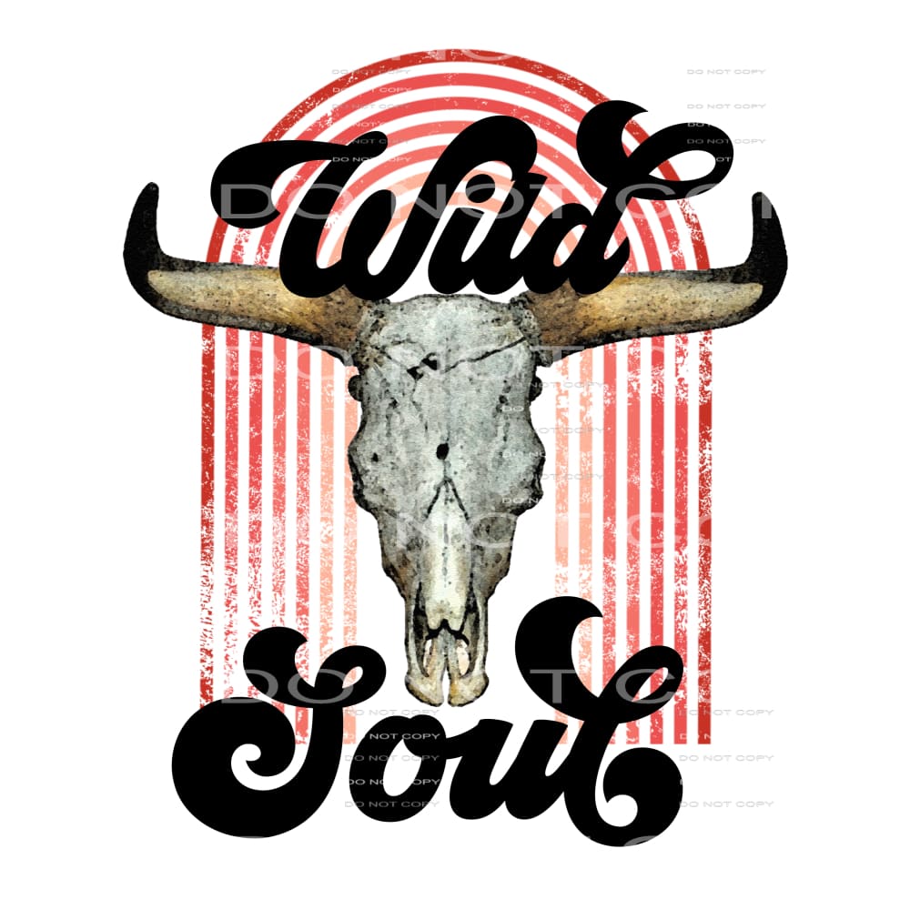 Wild Soul Bull Skull Rainbow #2387 Sublimation transfers - 