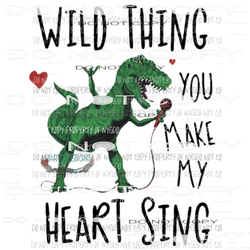 wild thing dinosaur Sublimation transfers Heat Transfer