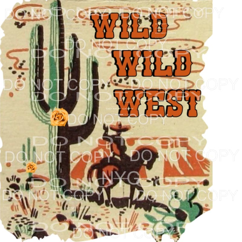Wild Wild West Cowboy Horse Cactus Flowers Western #1649 