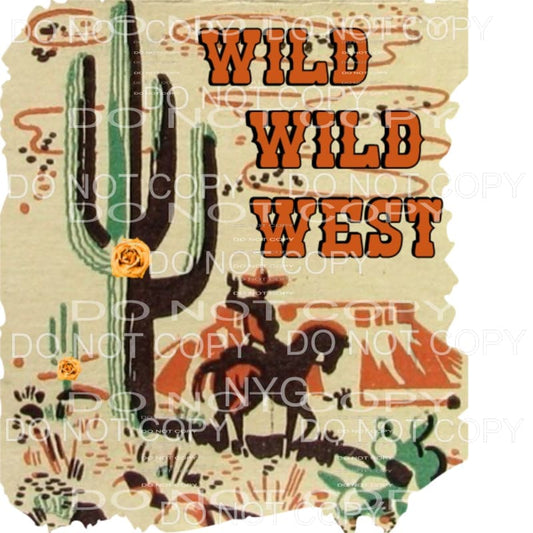 Wild Wild West Cowboy Horse Cactus Flowers Western #1649 