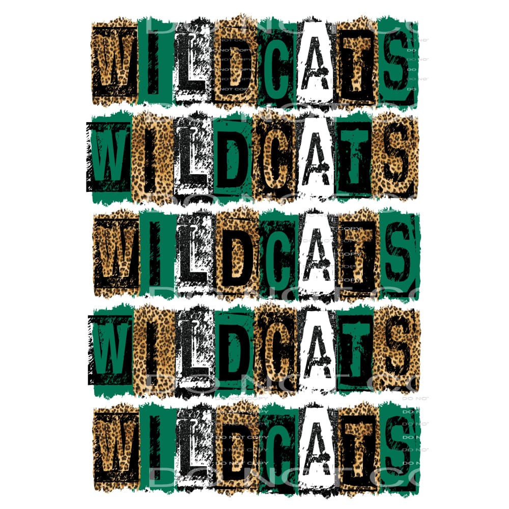 Wildcats Block Green and Black # 2004 Sublimation transfers 