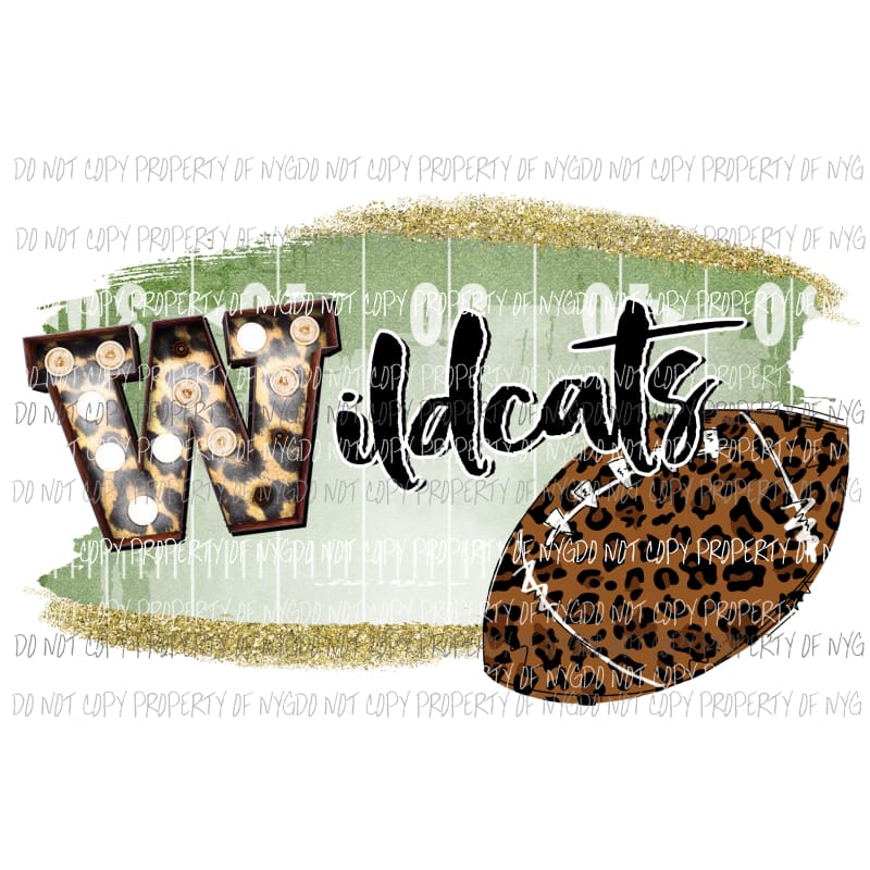 Wildcats football field leopard Sublimation transfers Heat Transfer