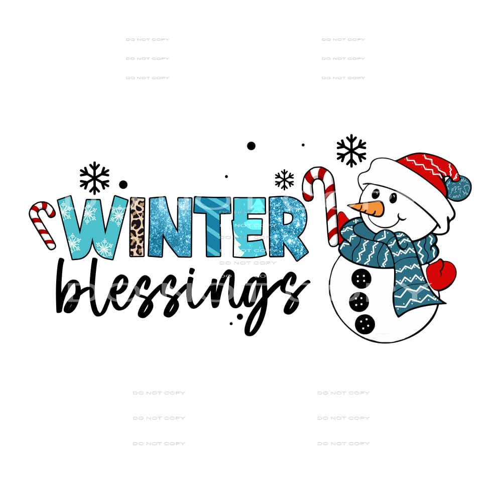 winter blessings #7545 Sublimation transfers - Heat Transfer