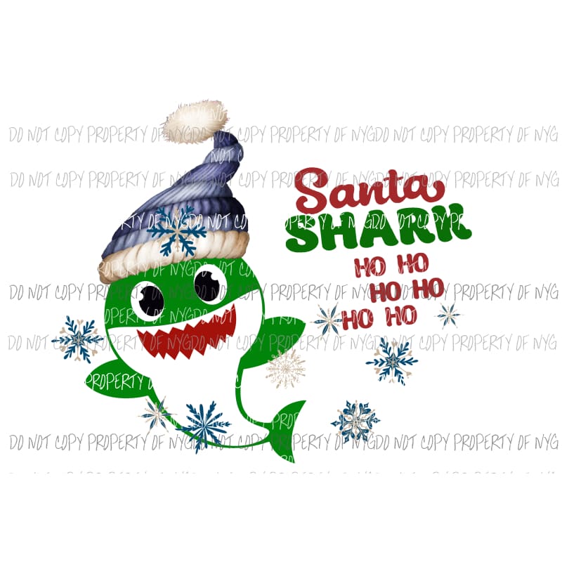 Winter Hat Shark Ho Ho Ho Choose color in notes Sublimation transfers Heat Transfer