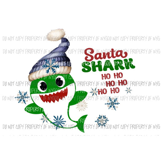 Winter Hat Shark Ho Ho Ho Choose color in notes Sublimation transfers Heat Transfer
