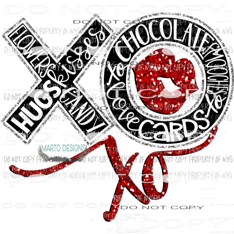 XOXO 5 - Sublimation transfers Valentines Day Love Valentine heart Heat Transfer
