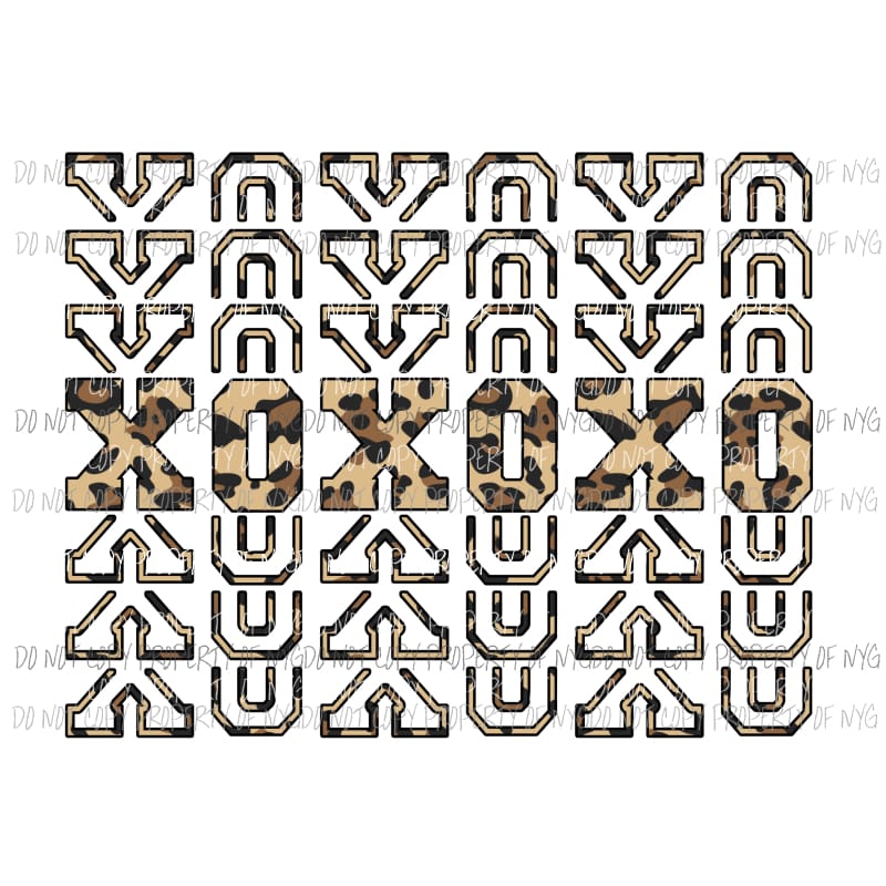 XOXOXO Leopard mirrored image Sublimation transfers Heat Transfer
