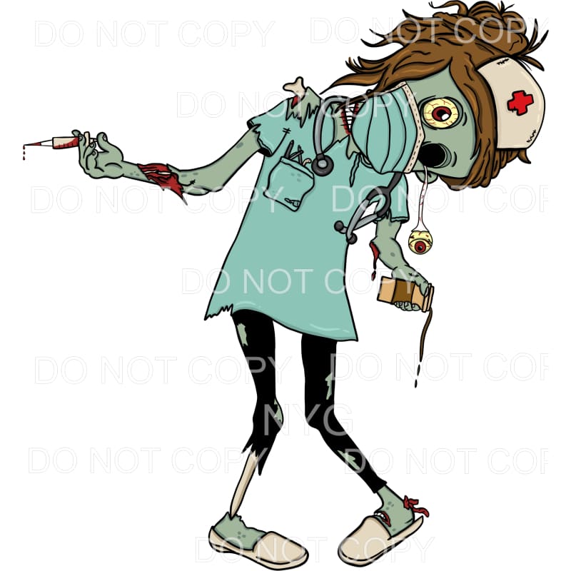 Zombie Nurse #1552 Sublimation transfers - Heat Transfer